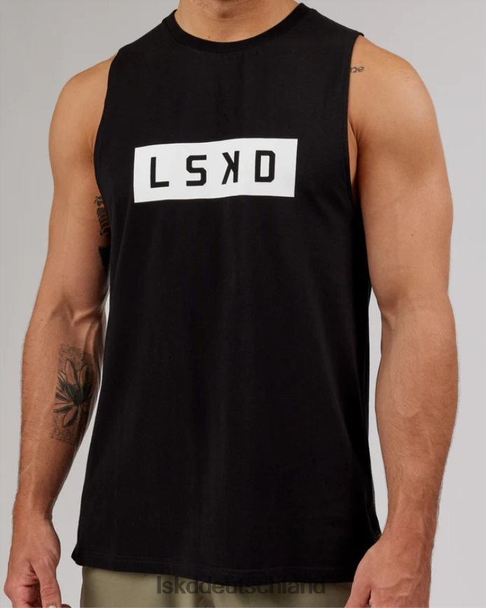 Männer LSKD Strength flxcotton Training Fit Tank – Schwarz-Weiß Bekleidung VD2NLV994