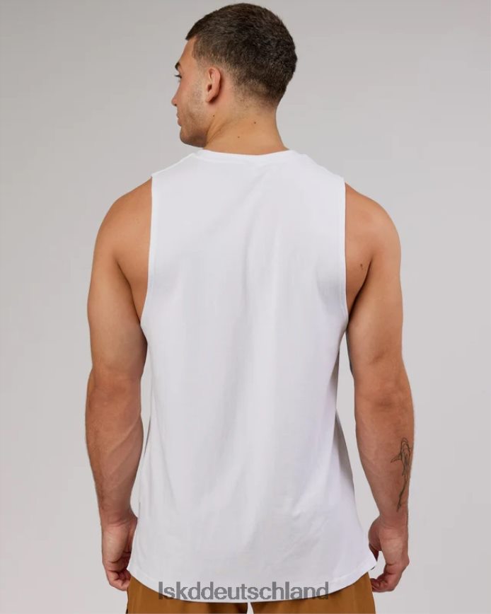 Männer LSKD Strength flxcotton Training Fit Tank – weiß-schwarz Bekleidung VD2NLV990