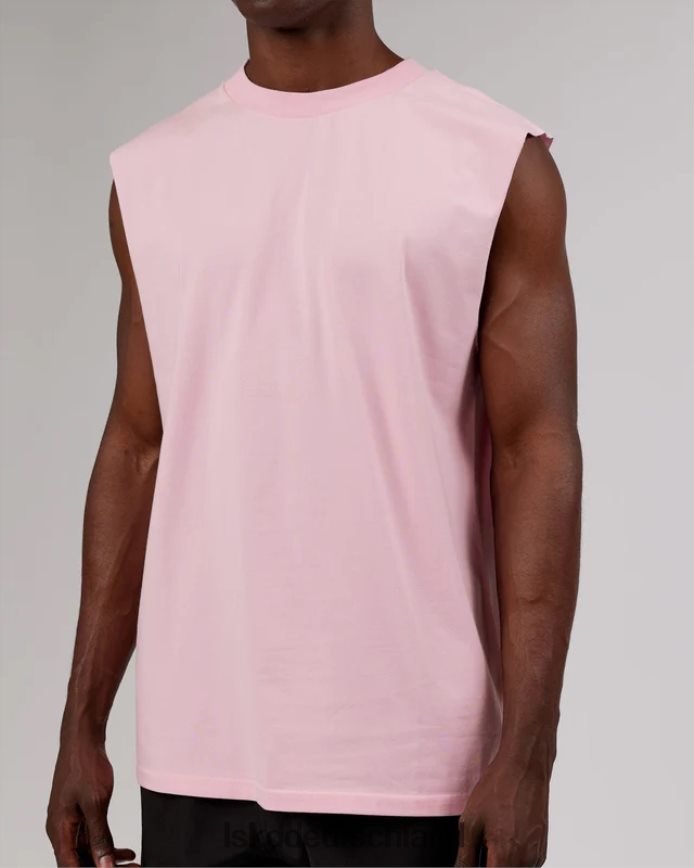 Männer LSKD Übergroßes Tanktop aus ltrd flxcotton – gebleichtes Mauve Bekleidung VD2NLV1018