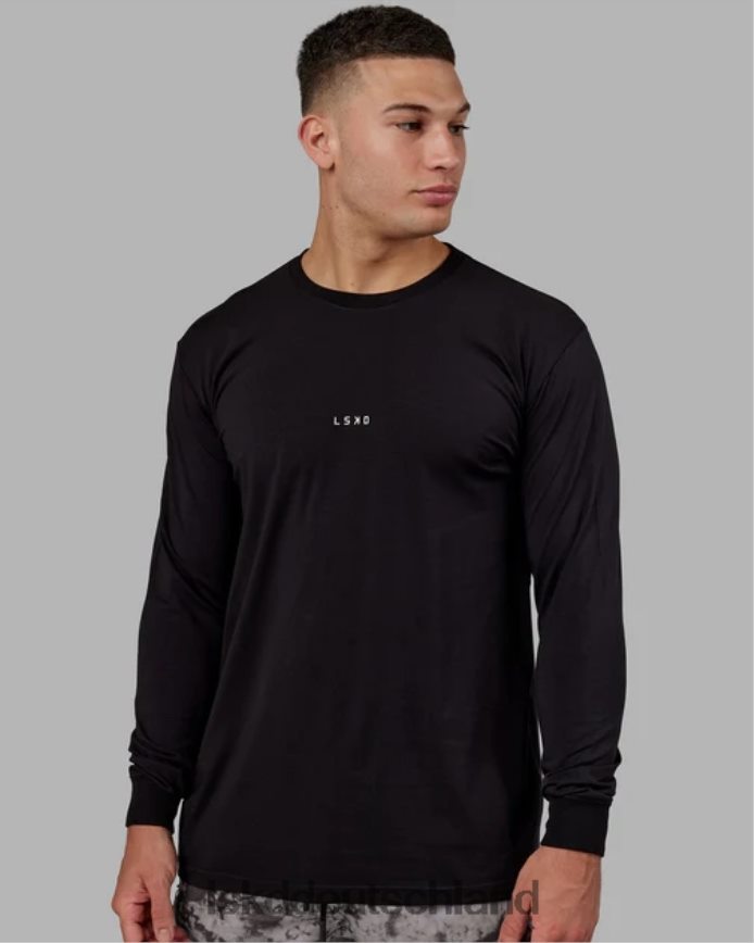 Männer LSKD Base flxcotton ls tee – schwarz Bekleidung VD2NLV951