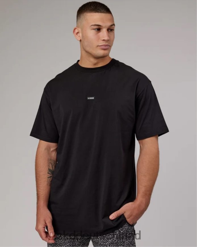 Männer LSKD Basic FLXCotton T-Shirt Longline Oversize – Schwarz Bekleidung VD2NLV232