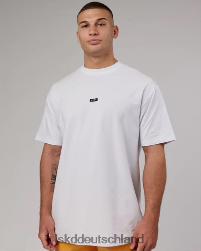 Männer LSKD Basic FLXCotton T-Shirt Longline Oversize – Weiß Bekleidung VD2NLV264