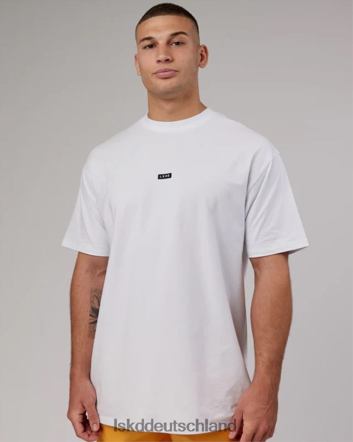 Männer LSKD Basic FLXCotton T-Shirt Longline Oversize – Weiß Bekleidung VD2NLV264