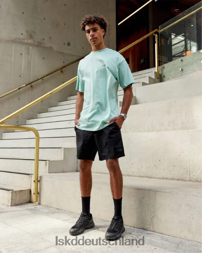 Männer LSKD Endeavor Schwergewichts-Longline-T-Shirt in Übergröße – Pastelltürkis Bekleidung VD2NLV945