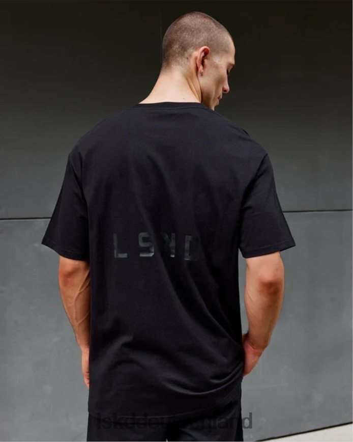 Männer LSKD Endeavor Schwergewichts-Longline-T-Shirt in Übergröße – Triple Black Bekleidung VD2NLV942