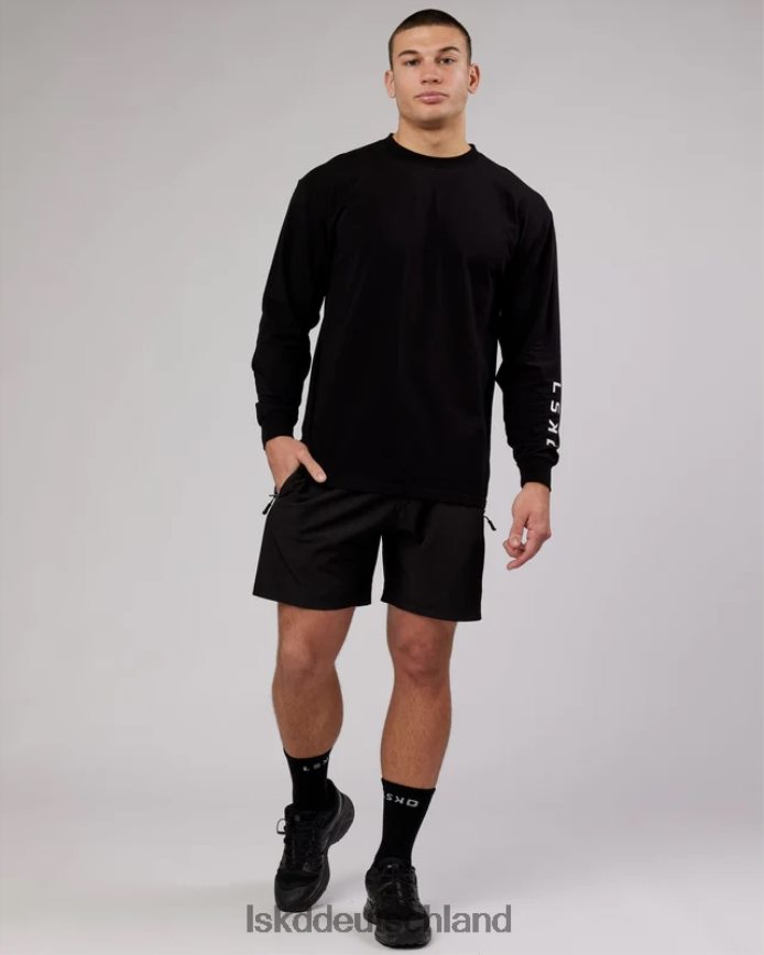 Männer LSKD Extensor FLXCotton Langarm-T-Shirt in Übergröße – Schwarz Bekleidung VD2NLV976