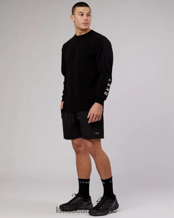 Männer LSKD Extensor FLXCotton Langarm-T-Shirt in Übergröße – Schwarz Bekleidung VD2NLV976
