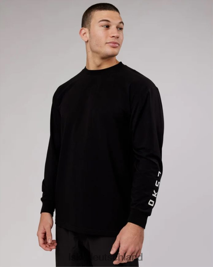 Männer LSKD Extensor FLXCotton Langarm-T-Shirt in Übergröße – Schwarz Bekleidung VD2NLV976