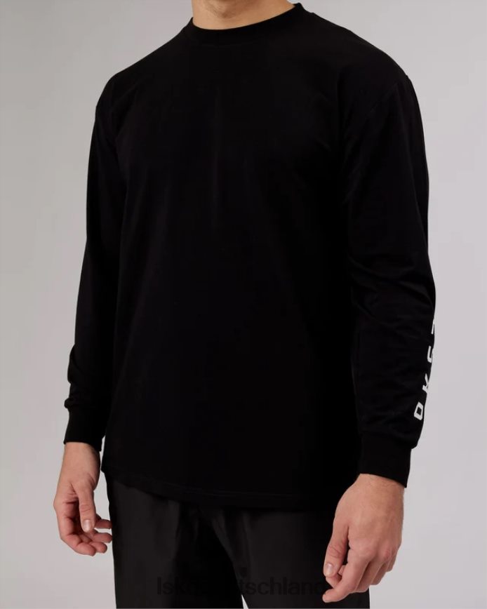 Männer LSKD Extensor FLXCotton Langarm-T-Shirt in Übergröße – Schwarz Bekleidung VD2NLV976