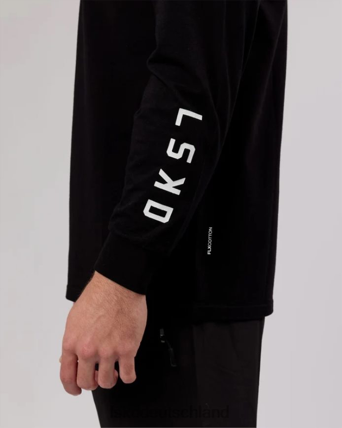 Männer LSKD Extensor FLXCotton Langarm-T-Shirt in Übergröße – Schwarz Bekleidung VD2NLV976