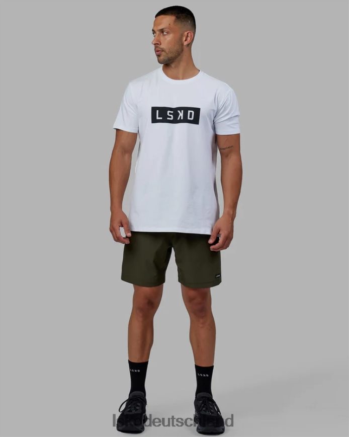 Männer LSKD Kraftvolles T-Shirt aus flxBaumwolle – weiß-schwarz Bekleidung VD2NLV944