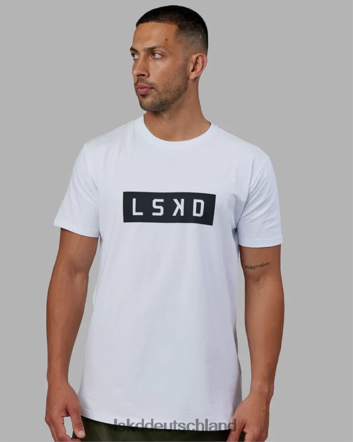 Männer LSKD Kraftvolles T-Shirt aus flxBaumwolle – weiß-schwarz Bekleidung VD2NLV944