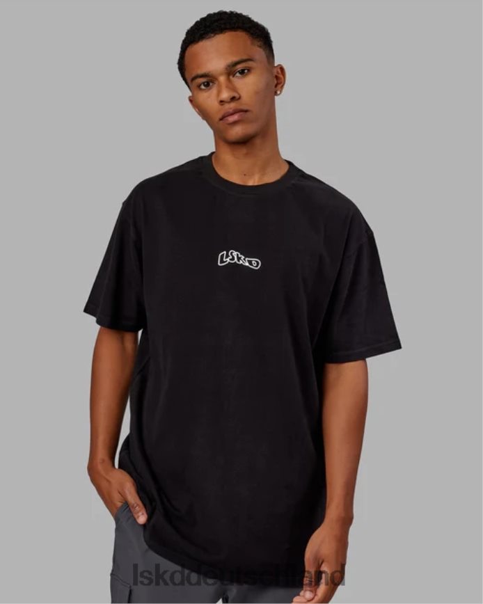 Männer LSKD Mad Happy Heavyweight Longline-T-Shirt in Übergröße – Schwarz Bekleidung VD2NLV966