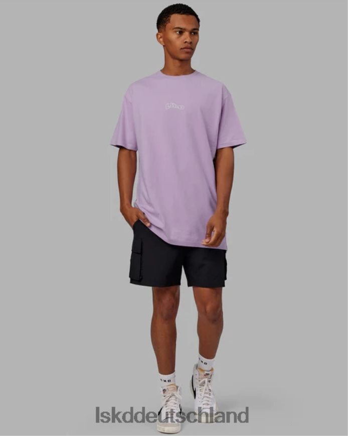 Männer LSKD Mad Happy Heavyweight Longline-T-Shirt in Übergröße – blasses Flieder Bekleidung VD2NLV960