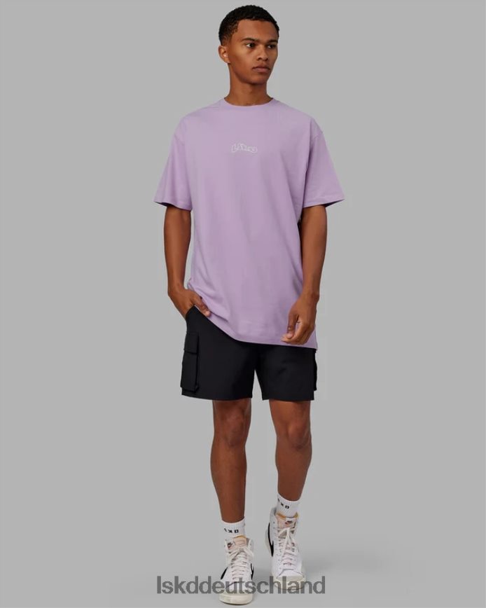 Männer LSKD Mad Happy Heavyweight Longline-T-Shirt in Übergröße – blasses Flieder Bekleidung VD2NLV960