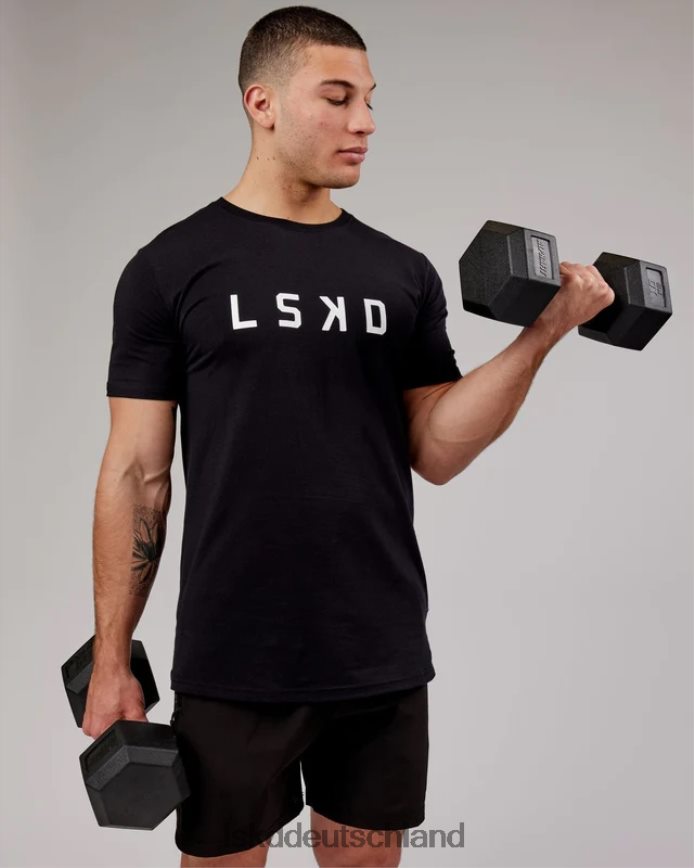 Männer LSKD Power Flxdry T-Shirt – schwarz-weiß Bekleidung VD2NLV930