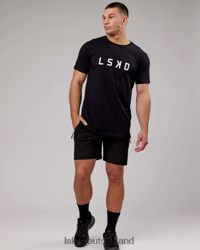 Männer LSKD Power Flxdry T-Shirt – schwarz-weiß Bekleidung VD2NLV930