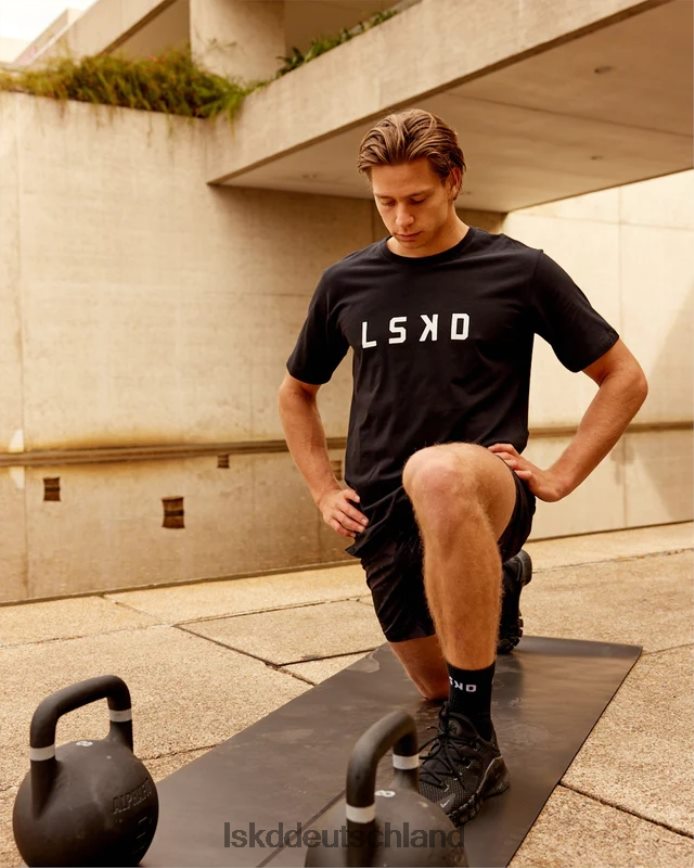 Männer LSKD Power Flxdry T-Shirt – schwarz-weiß Bekleidung VD2NLV930