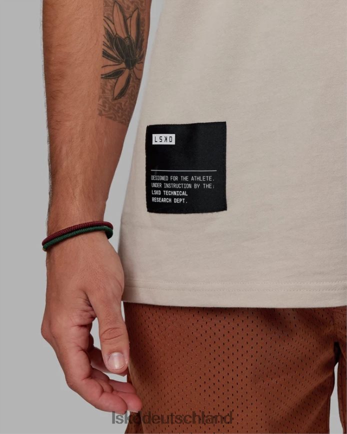 Männer LSKD R&D-Schwergewichts-Oversize-T-Shirt – Schieferbeige Bekleidung VD2NLV958