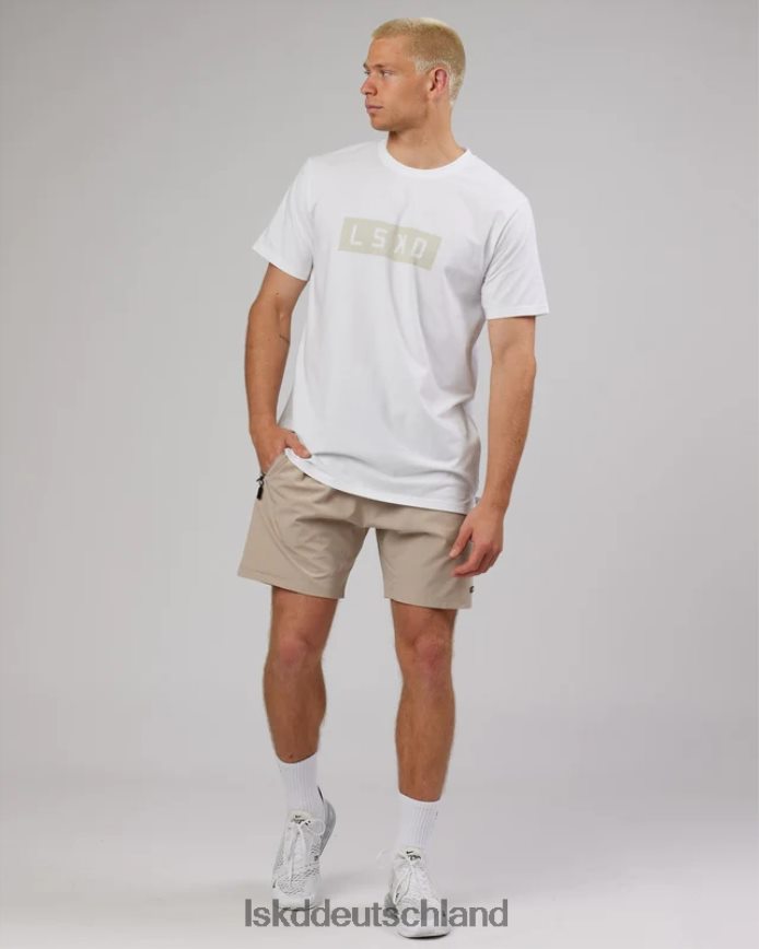 Männer LSKD Strength Flxdry Performance T-Shirt – Weiß-Taupe Bekleidung VD2NLV982