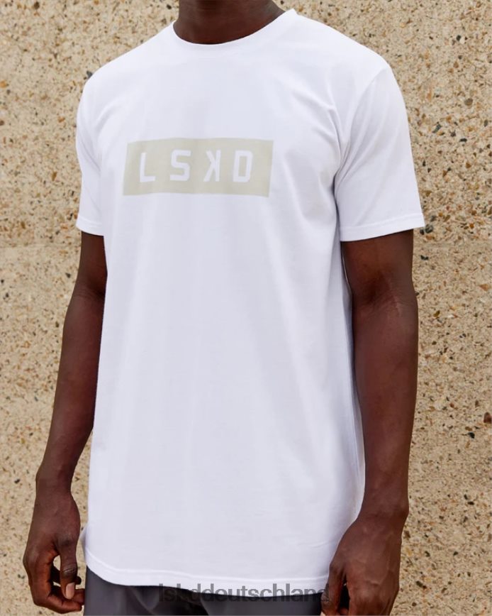 Männer LSKD Strength Flxdry Performance T-Shirt – Weiß-Taupe Bekleidung VD2NLV982