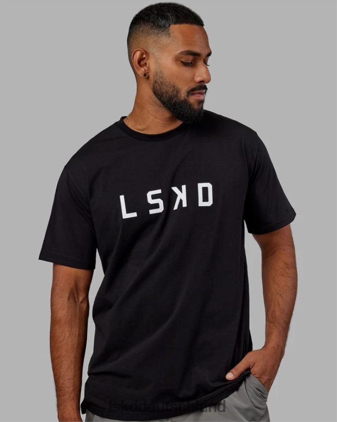 Männer LSKD Struktur-T-Shirt - schwarz-weiß Bekleidung VD2NLV940