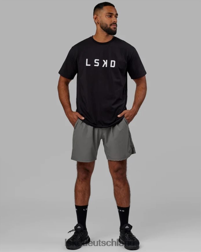 Männer LSKD Struktur-T-Shirt - schwarz-weiß Bekleidung VD2NLV940