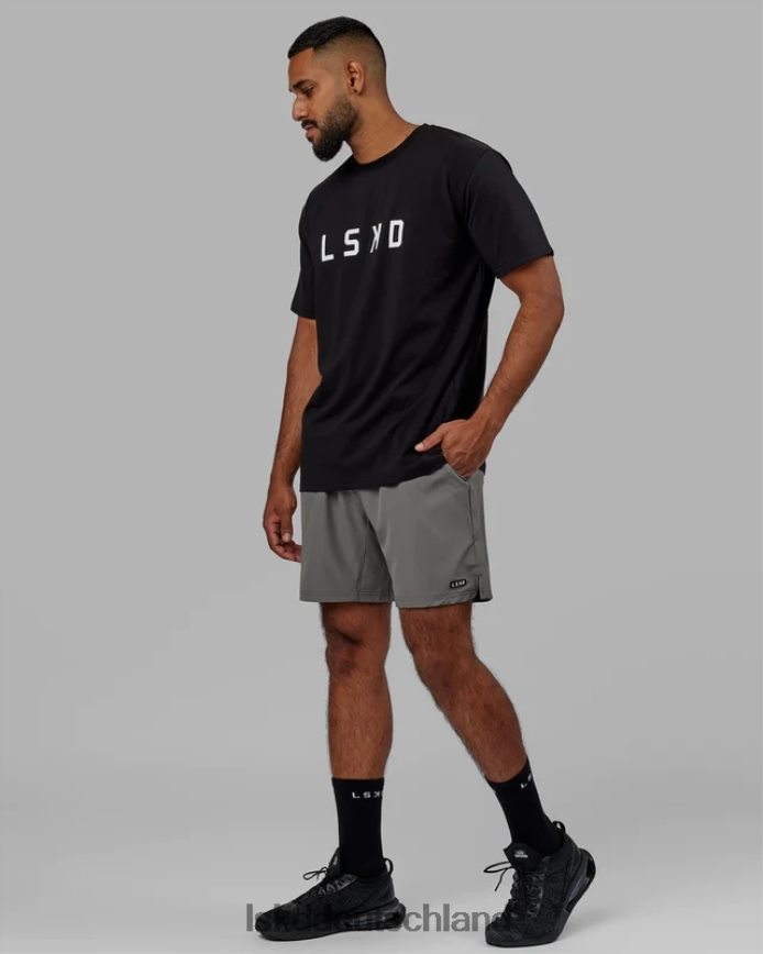 Männer LSKD Struktur-T-Shirt - schwarz-weiß Bekleidung VD2NLV940