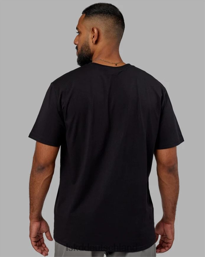 Männer LSKD Struktur-T-Shirt - schwarz-weiß Bekleidung VD2NLV940