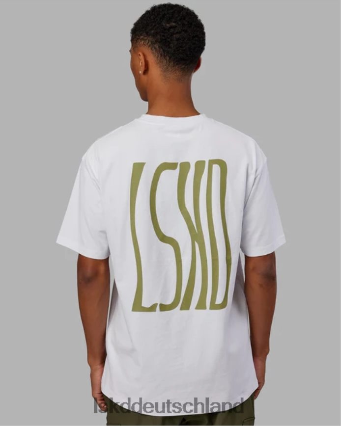 Männer LSKD Welliges, schweres T-Shirt in Übergröße – weiß Bekleidung VD2NLV917