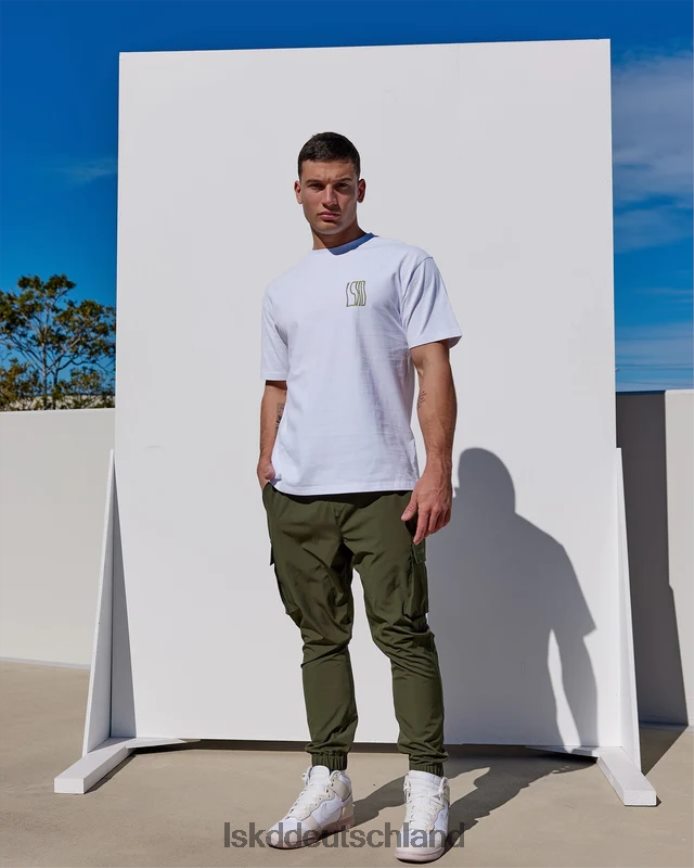 Männer LSKD Welliges, schweres T-Shirt in Übergröße – weiß Bekleidung VD2NLV917
