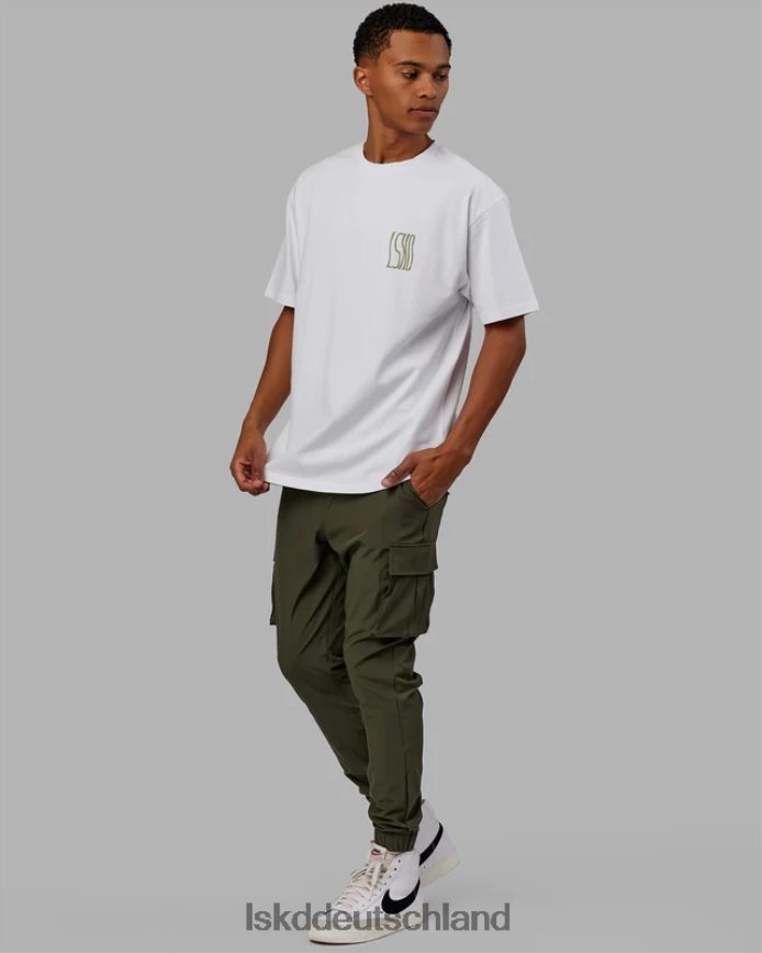 Männer LSKD Welliges, schweres T-Shirt in Übergröße – weiß Bekleidung VD2NLV917