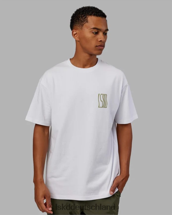 Männer LSKD Welliges, schweres T-Shirt in Übergröße – weiß Bekleidung VD2NLV917