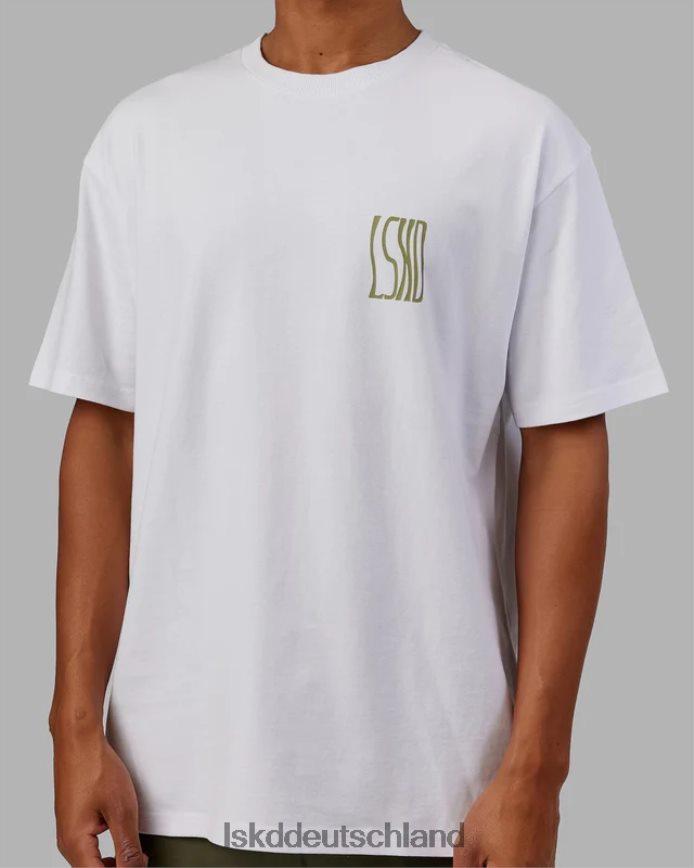 Männer LSKD Welliges, schweres T-Shirt in Übergröße – weiß Bekleidung VD2NLV917