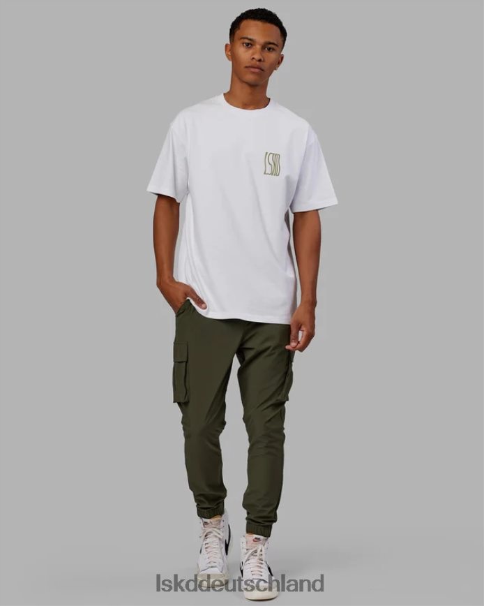 Männer LSKD Welliges, schweres T-Shirt in Übergröße – weiß Bekleidung VD2NLV917