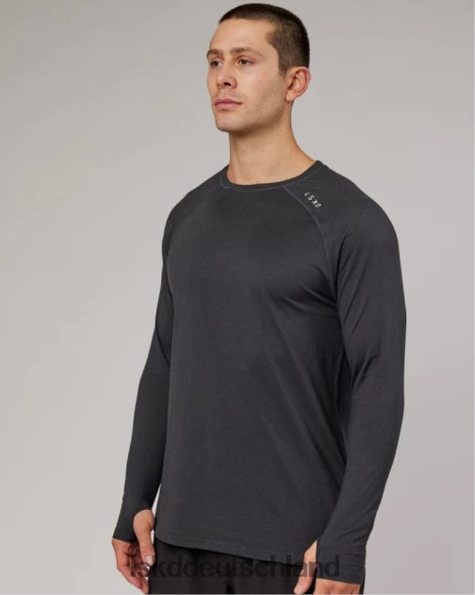 Männer LSKD perform vapourflx ls tee – schwarz meliert Bekleidung VD2NLV932