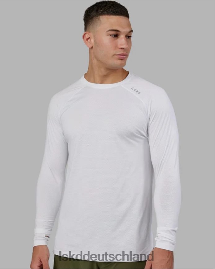 Männer LSKD perform vapourflx ls tee – weiß meliert Bekleidung VD2NLV947