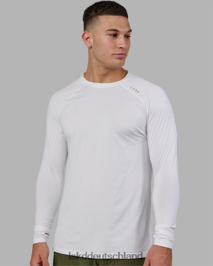 Männer LSKD perform vapourflx ls tee – weiß meliert Bekleidung VD2NLV947
