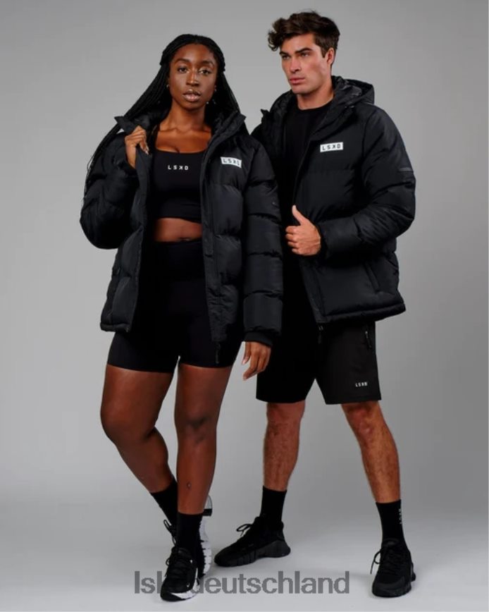 unisex LSKD geröstete Pufferjacke in Übergröße 23 – Schwarz Bekleidung VD2NLV497
