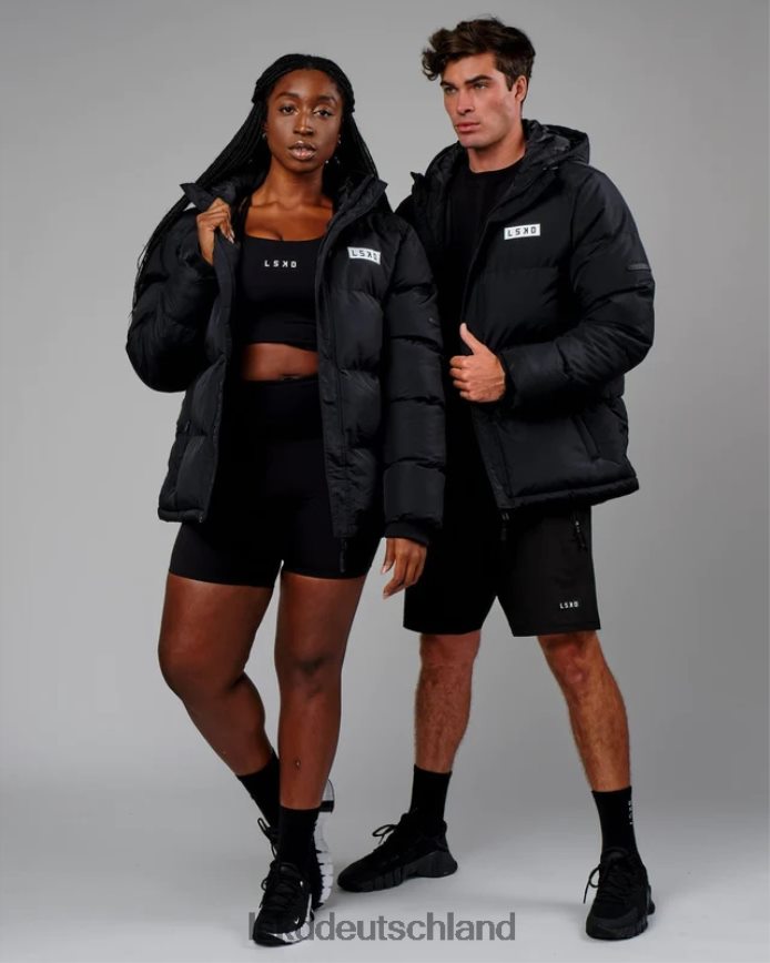 unisex LSKD geröstete Pufferjacke in Übergröße 23 – Schwarz Bekleidung VD2NLV497