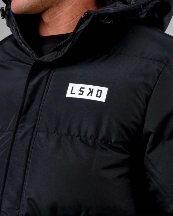 unisex LSKD geröstete Pufferjacke in Übergröße 23 – Schwarz Bekleidung VD2NLV497