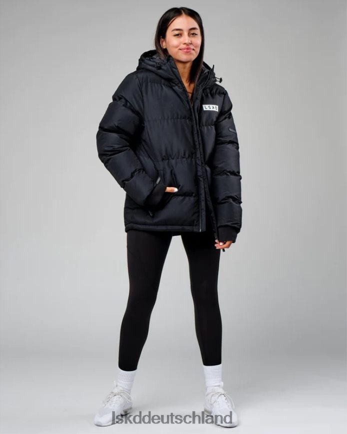 unisex LSKD geröstete Pufferjacke in Übergröße 23 – Schwarz Bekleidung VD2NLV497