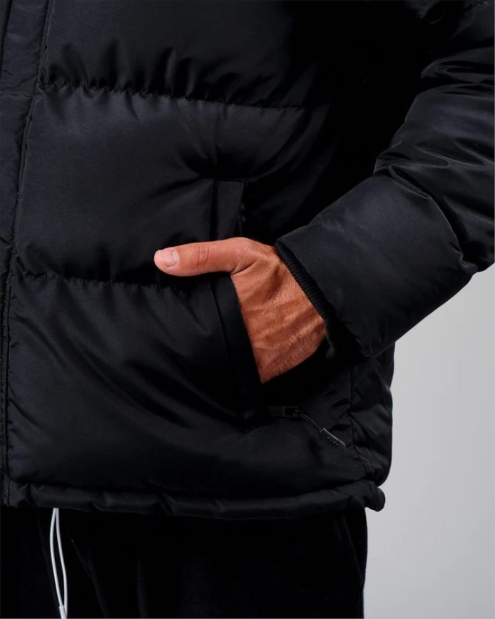 unisex LSKD geröstete Pufferjacke in Übergröße 23 – Schwarz Bekleidung VD2NLV497