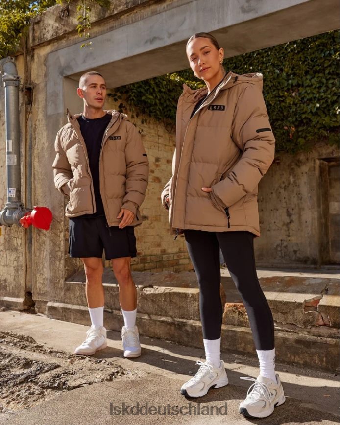 unisex LSKD geröstete Pufferjacke in Übergröße 23 – rohes Umbra Bekleidung VD2NLV486