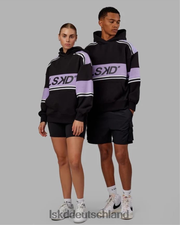 unisex LSKD A-Team Kapuzenpullover in Übergröße – Black-Peak Purple Bekleidung VD2NLV334