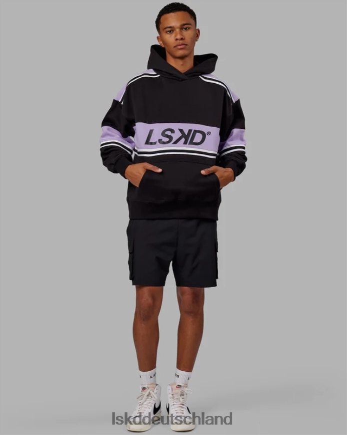 unisex LSKD A-Team Kapuzenpullover in Übergröße – Black-Peak Purple Bekleidung VD2NLV334