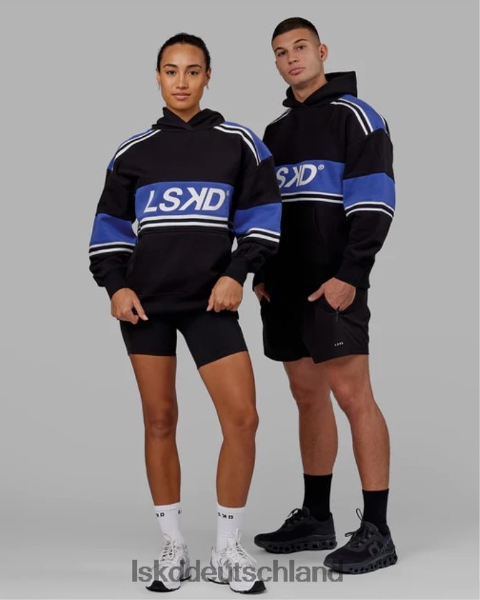 unisex LSKD A-Team Kapuzenpullover in Übergröße – Black-Power-Kobalt Bekleidung VD2NLV456