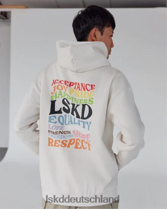unisex LSKD Amplify Kapuzenpullover in Übergröße – Pride-Off-Weiß Bekleidung VD2NLV440