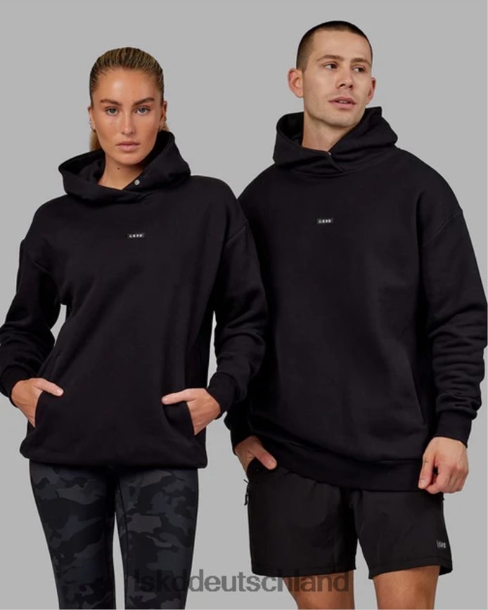 unisex LSKD Basic Kapuzenpullover in Übergröße – Schwarz Bekleidung VD2NLV433