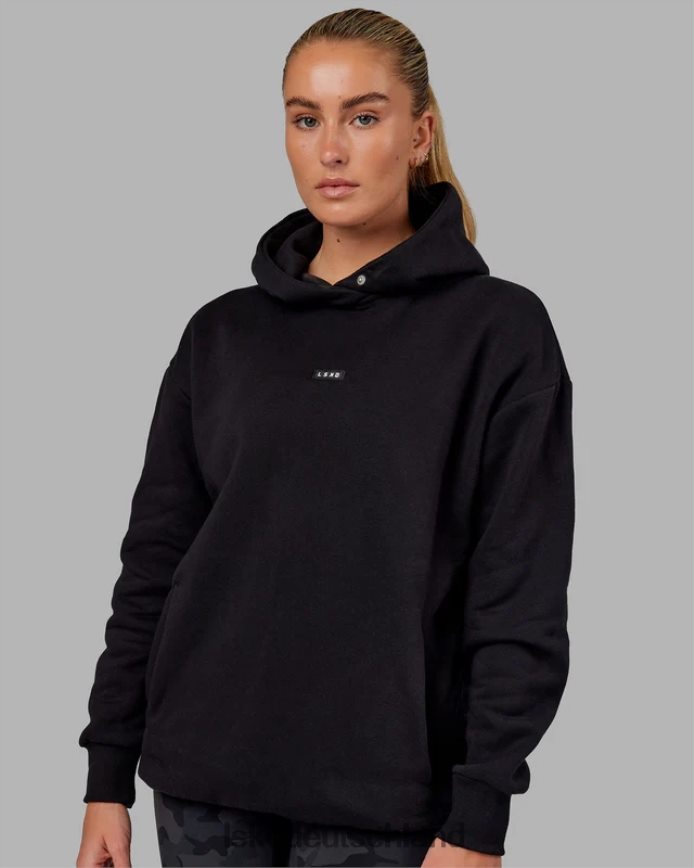 unisex LSKD Basic Kapuzenpullover in Übergröße – Schwarz Bekleidung VD2NLV433